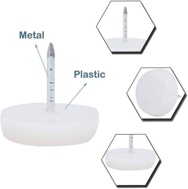 150 Pcs Plastic Furniture Chair Table Leg Feet Protector Pad Glide Nail for Chairs, Stools, Tables. Protect The Floor Smooth and Wood Furniture