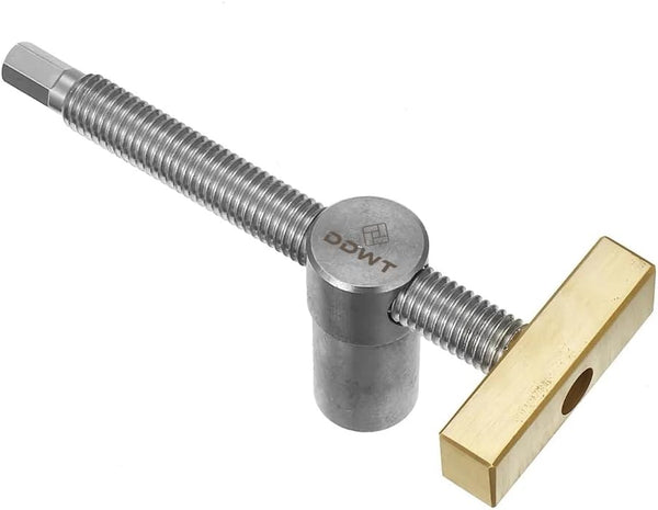 Adjustable Workbench Bench Dog Screw Clamp Fits 3/4 Inch Dog Holes Stainless Steel Brass Adjustable Stop for Woodworking (19mm)