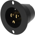 Journeyman-Pro 5278 15 Amp 120-125 Volt, NEMA 5-15 Flanged Inlet, Black Commercial Grade, 2 Pole-3 Wire, Straight Blade Plug Charger Receptacle No