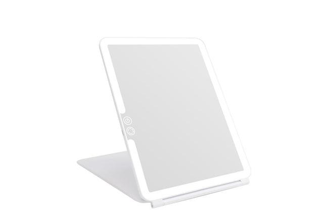 Deweisn Folding Lighted Makeup Mirror with 72 Leds 3 Colors Light Modes USB Rech