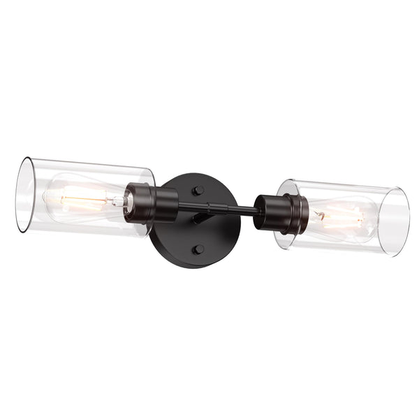 Espird Bathroom Light Fixtures 2 Light Black, Bathroom Vanity Lights Over Mirror, Bathroom Sconces Wall Lighting，Farmhouse Matte Black Bathroom