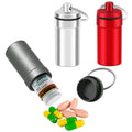 3 Packs Waterproof Aluminum Pill Fob Container, EFFIET Nitro Bottle Holder Nitroglycerin Pill Case Emergency Keychain Pill Holder for Medicine
