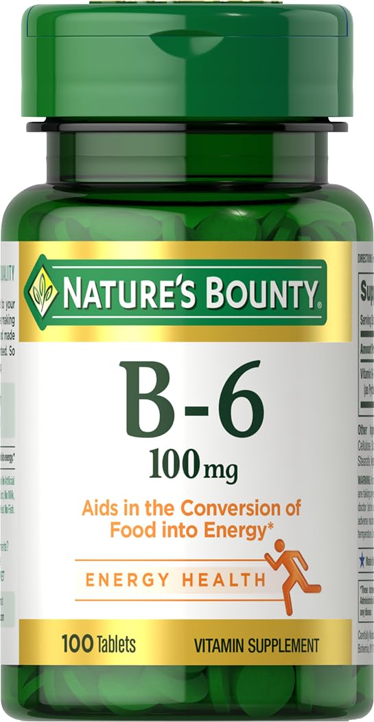 Nature'S Bounty Vitamin B6 100Mg Tablets - Supports Energy Metabolism & Nervous 