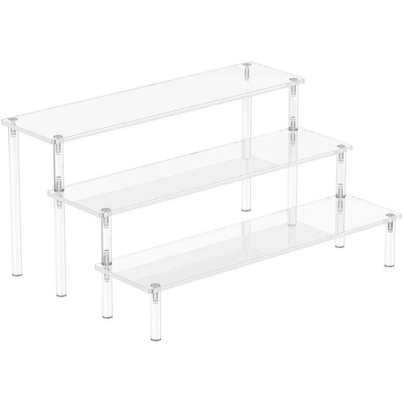 Acrylic Display Risers, 3 Tier Perfume Organizer Stand, Clear Cupcake Stand Holder, Large Shelf Risers for Figures, Dessert Shelves for Party,