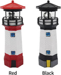 Solar Lighthouse Outdoor Solar Rotating LED Lighthouse Light Waterproof Lighthouse Statue Decorative LED Rotating Lamp for Garden Landscape