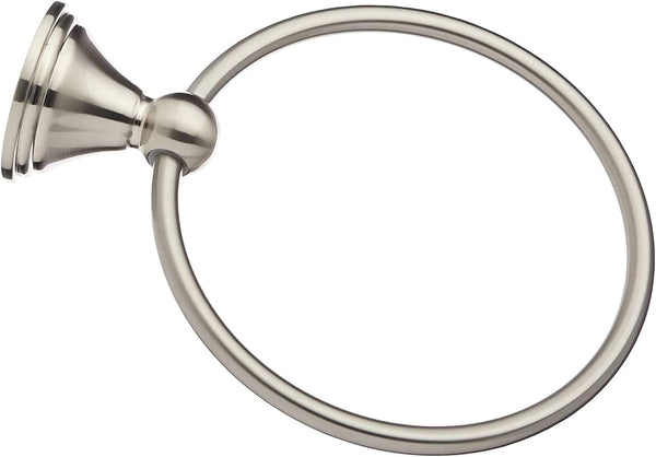 Amazon Basics Round Modern Towel Ring, 6.3-inch Diameter, Satin Nickel Satin Nickel Modern