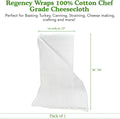 Regency Wraps Chef-Grade 100% Cotton Cheese Cloth 36"X72" (2Yds), Bleach & Dye Free, Food Safe for Cooking, Straining, Roasting Turkey, Durable