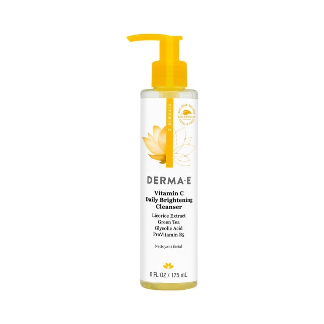 Derma E Vitamin C Cleanser - Daily Brightening & Hydrating Face Wash to Even Out