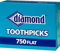 Diamond Flat Toothpicks 750Ct, 3 Pack