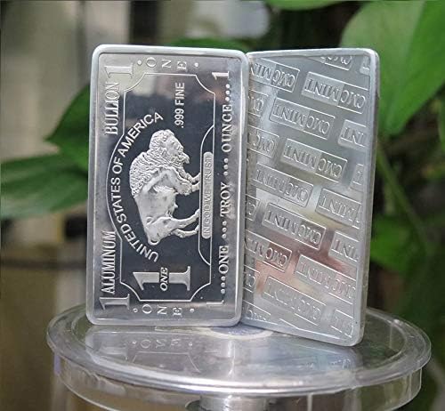 CMC 1 oz One Troy Ounce USA American Buffalo .999 Fine Aluminum, Nickel finish, Bullion Bar Al Element