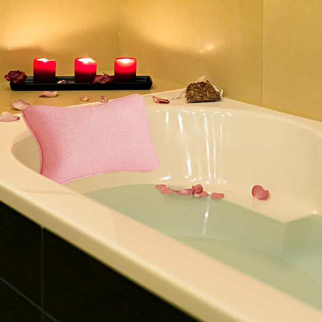 Bath Pillow for Tub, Non Slip with 2 Large Suction Cups, Breathable Soft, Comfor