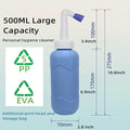 Portable Travel Bidet Handheld Bottle -17oz(500ml) for Personal Cleansing Extended Nozzle - Personal Hygiene Care Toilet Bidet Spray -with Storage
