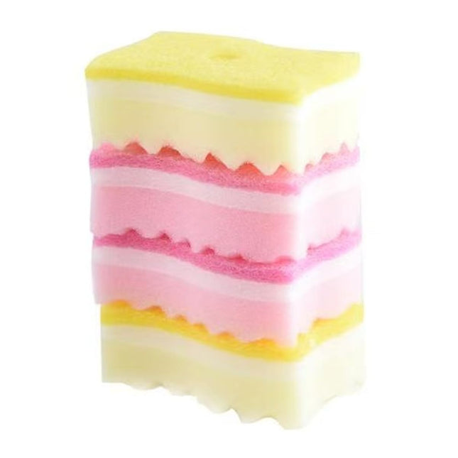 Yellow Pink Colors Multi-Functional Sponges Non-Scratch Scrub Sponges Household 