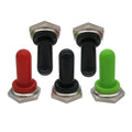 mxuteuk 3pcs Heavy Duty Rocker Toggle Switch 15A 250V DPDT ON/Off/ON 6 Pin 3 Position + 5pcs Metal Knob Cover Cap Waterproof Ten-1322-5MZ-B203