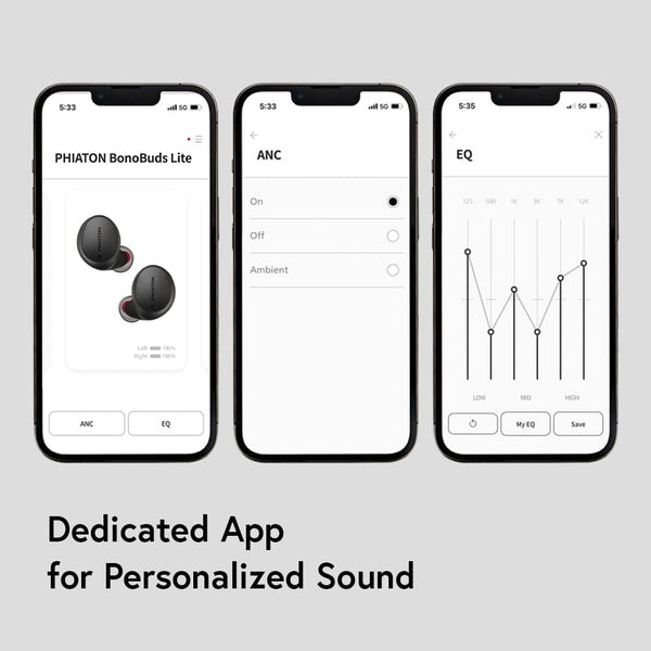 Phiaton Bonobuds Lite True Wireless Earbuds with Clear Voice by Intelligo and Ambient Mode | Bluetooth Earphones with 11 Hour Playtime, Floral White