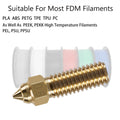 10PCS 3D Printer Extruder Nozzles Kit for K1/K1 Max/Ender 3 V3 KE, Packed High Temperature and Wear Resistance 5PCS 0.4mm, 1PC 0.2mm, 1PC 0.6mm,