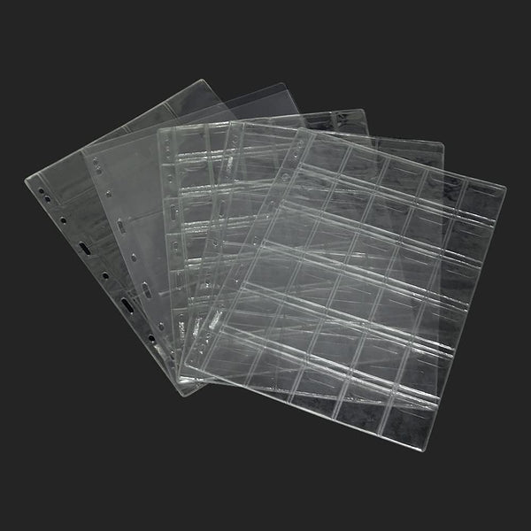 15 Sheets Plastic Coin 9-Hole 5 Sizes Pocket Pages Standard Coin Currency Money Pocket Inserts Collecting Sleeves for Coin Stickers Currency