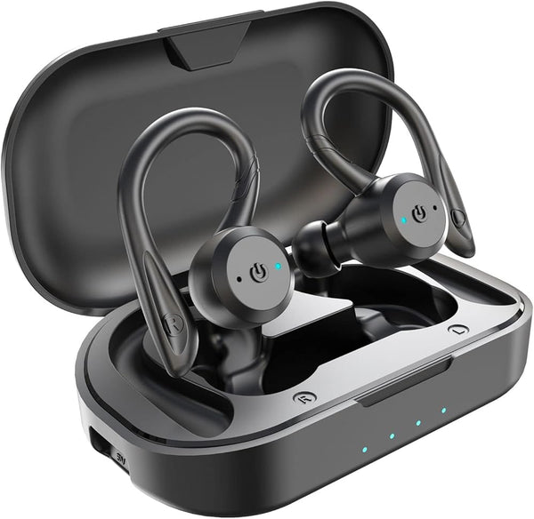 APEKX Bluetooth Headphones True Wireless Earbuds with Charging Case IPX7 Waterproof Stereo Sound Earphones Built-In Mic In-Ear Headsets for Sport