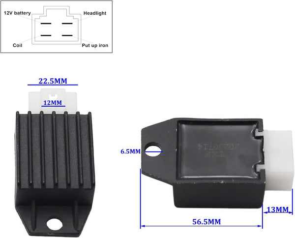 12V 4 Pin Voltage Rectifier Regulator (Half wave)