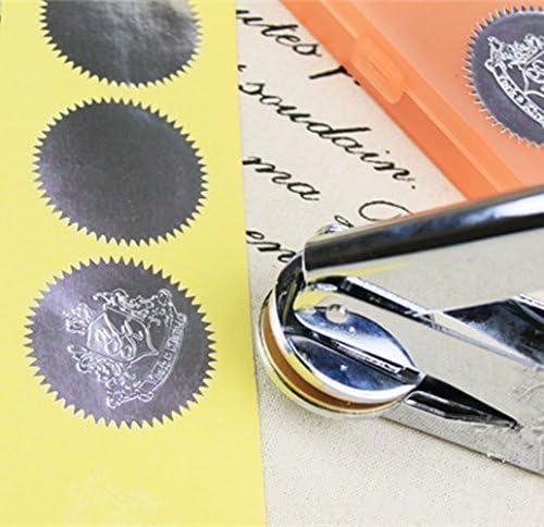 100pcs Embossing Stickers Blank Metallic Gold Certificate Seals Embossed Foil Scallop Edge Stickers Embosser Stamp Sealing Blank Certificate