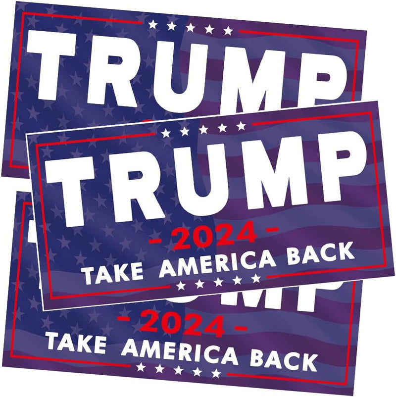 3 Pack Trump Sticker, 8"x4" Big Trump Letters Car Decal, President Donald Trump Take America Back Bumper Sticker Fadeproof Vinyl for Car, Truck,