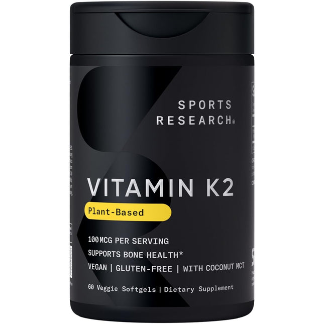 Sports Research Vitamin K2 as MK7 with Organic Coconut MCT Oil | Non-Gmo Verifie