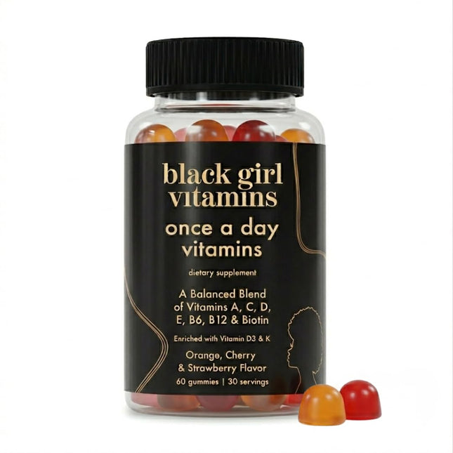 Black Girl Vitamins Once a Day - Womens Multivitamin Gummy - Vitamin A, B, C, E 