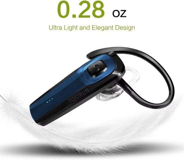 TOORUN Bluetooth Earpiece, M26 Bluetooth Headset Handsfree V5.0 Wireless Earpiece Headphone with Noise Reduction and Microphone Compatible for