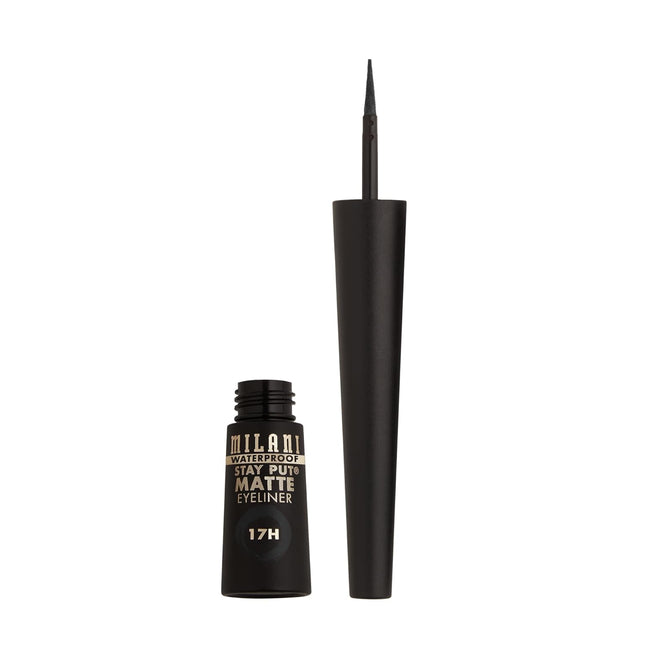 Milani Stay Put Matte Liquid Eyeliner - Black, Waterproof, 17H Wear, Cruelty-Fre