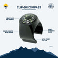 Sun Company Clip-On Compass for Bikes | Handlebar Compass for Bicycle, Motorcycle, ATV, or Snowmobile
