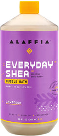 Alaffia Bubble Bath, Lavender – Everyday Shea Moisturizing Formula with Shea Butter and Wild Yam for Normal to Very Dry Skin, Pump Included, 32 Fl