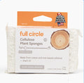 Full Circle 100% Plant-Based Cellulose Sponges – Pack of 3 – Plastic-Free, Natural Sponge, No Microplastics, Safe for Nonstick Cookware