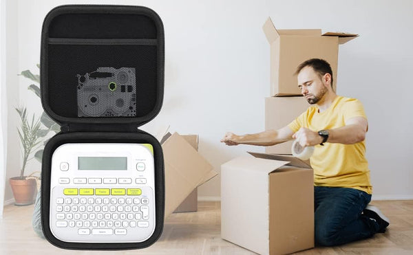 khanka Hard Case for Brother P-Touch PT-D210 PTD220 Home/Office,Black | EVA Hard Shell, Mesh Pocket Accessory Storage, Impact Resistant
