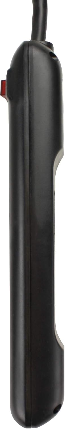 Prime Wire & Cable PB922009 6-Outlet Power Strip with Right Angle Plug and 14-3 SJT 3-Feet Cord,Black