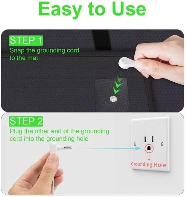 Professional Grounding Mat for Sleep - Improve Sleep Quality, Reduce Stress Fatigue Anxiety, Balanced Energy, Durable Conductive Carbon Grounding
