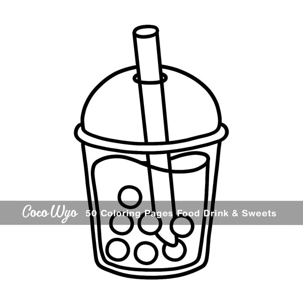 Food Drink & Sweets: Coloring Book for Adults and Kids, Bold and Easy, Simple and Big Designs for Relaxation Featuring a Variety of Foods, Drinks,
