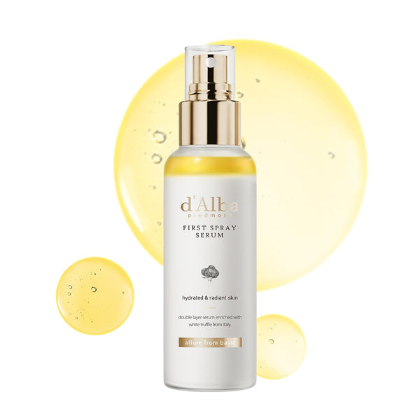 D'Alba Piedmont Italian White Truffle First Spray Serum, Vegan Skin Care, Light-Weight Face Moisturizer, Glow Serum for Radiant Skin, Non