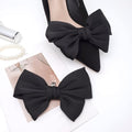 2 Pcs Satin Bow Shoe Clips Removable Solid Color Shoe Clips Elegant Wedding Party Shoe Buckles Bags Clothing Hair Accessories Dark Green