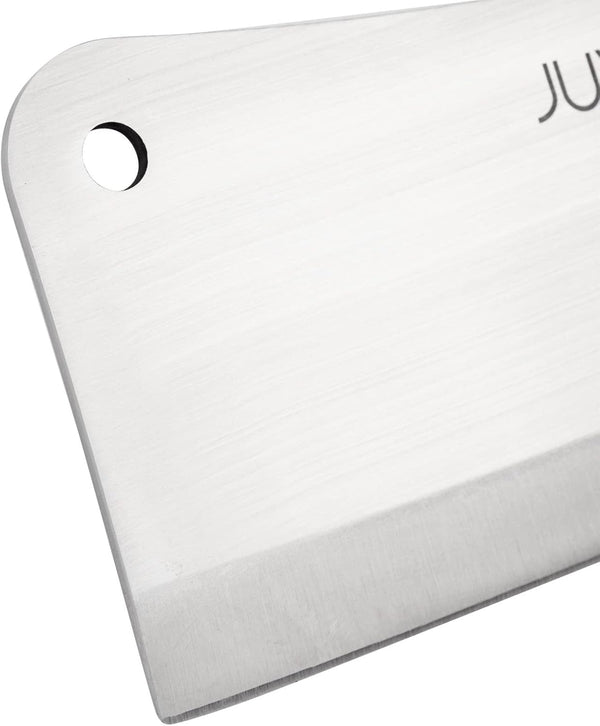 Juvale Meat Cleaver - 8-Inch Stainless Steel Blade, Wood Handle - Heavy-Duty Butcher Knife & Bone Cleaver for Beef Brisket, Meat Cutting &