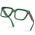 VISOONE Chunky Rectangle Oversized Blue Light Blocking Computer Glasses Basil Green 1