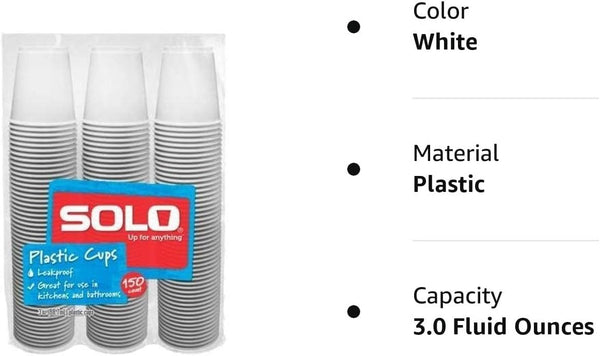 Solo Bathroom Cups, 150-Count Package of 3-Ounce Cups