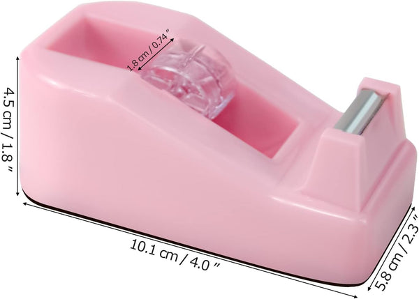 1Pcs Desktop Tape Dispenser Adhesive Roll Holder with Weighted Nonskid Base, Pink (Tape not Included) 1 Pack Pink