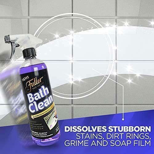 Fuller Brush Bath Clean – 24 oz Bathroom Cleaner Bottle with Spray– Dissolves Soap Scum, Hard Water Stains & Mineral Build-Up – For Sinks, Showers