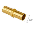 Quickun Hose Bard Fitting, 1/2" x 1/2" Hose ID Brass Hex Barbed Splicer Mender Joint Adapter Union Fitting (Pack of 5) 1/2"-5pcs