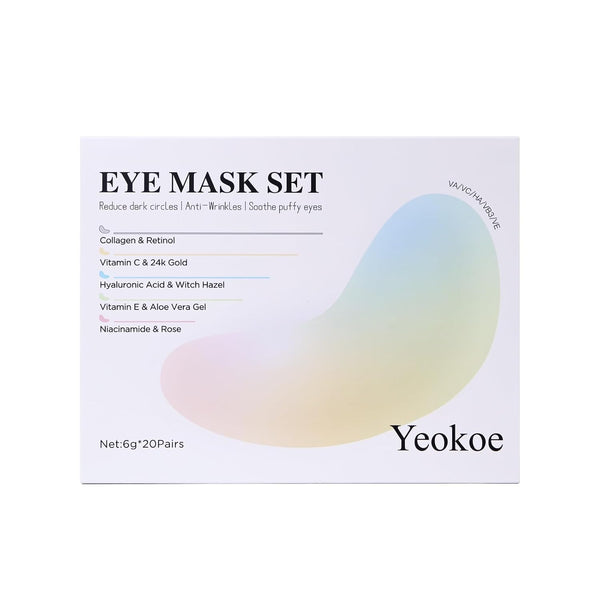 Under Eye Patches for Dark Circles,Eye Mask for Puffy Eyes with Collagen,Retinol,Vitmin C,Hyaluronic Acid and Niacinamide Face Masks Skincare Spa