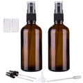 Hydior Amber Glass Spray Bottles for Essential Oils, 4oz Empty Small Fine Mist Spray Bottle 2 Pack Black Amber