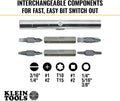 Klein Tools 32500 11-In-1 Screwdriver / Nut Driver Set, 8 Bits (Phillips, Slotted, Torx, Square), 3 Nut Driver Sizes, Cushion Grip Handle