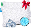 SUPA MODERN Cooling Bed Pillows for Sleeping 2 Pack Shredded Memory Foam Pillows Queen Size Set of 2, Adjustable Cool Pillow for Side Back Stomach