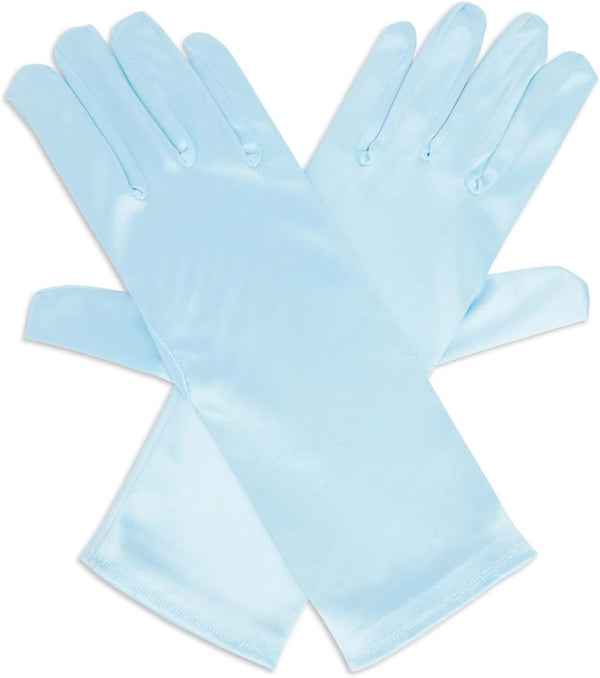 Juvale 4 Pairs of Satin Princess-Style Gloves For Little Girls Dress Up Costumes, Tea Party, Birthday, Wedding, Pageant (4 Colors), For Ages 3+