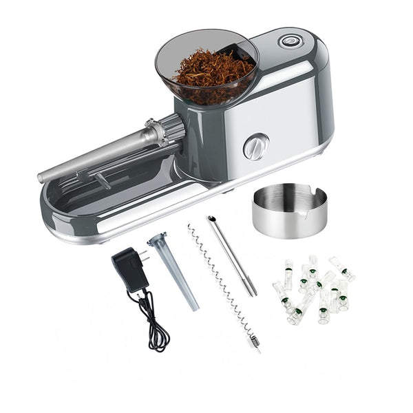 Electric Cigarette Rolling Machine Automatic Electric Cigarette Injector Machine Set with Metal Ashtray Cigarette Tips 3 in 1 Tubes for